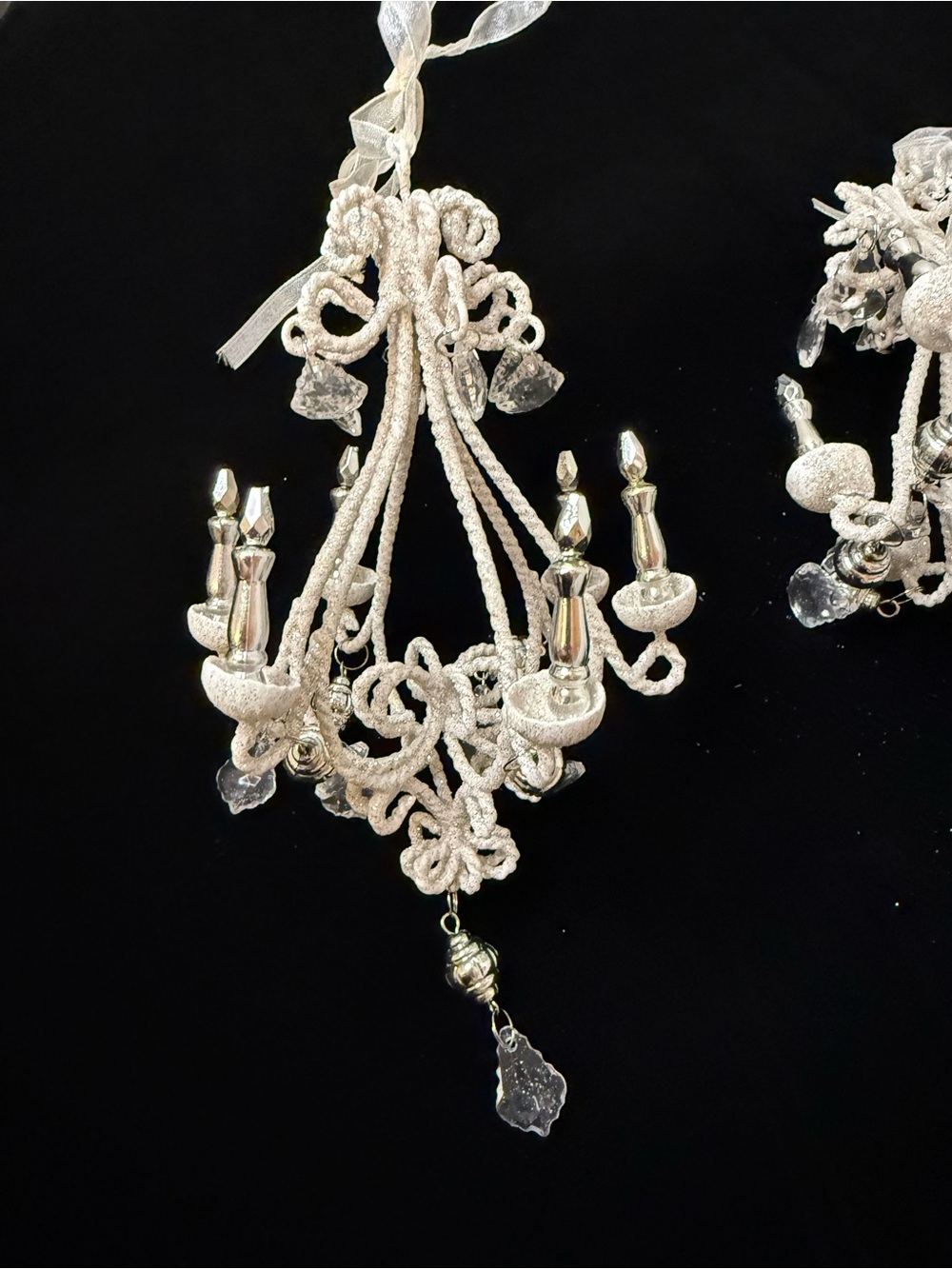 RAZ Christmas chandelier ornament set of (2)